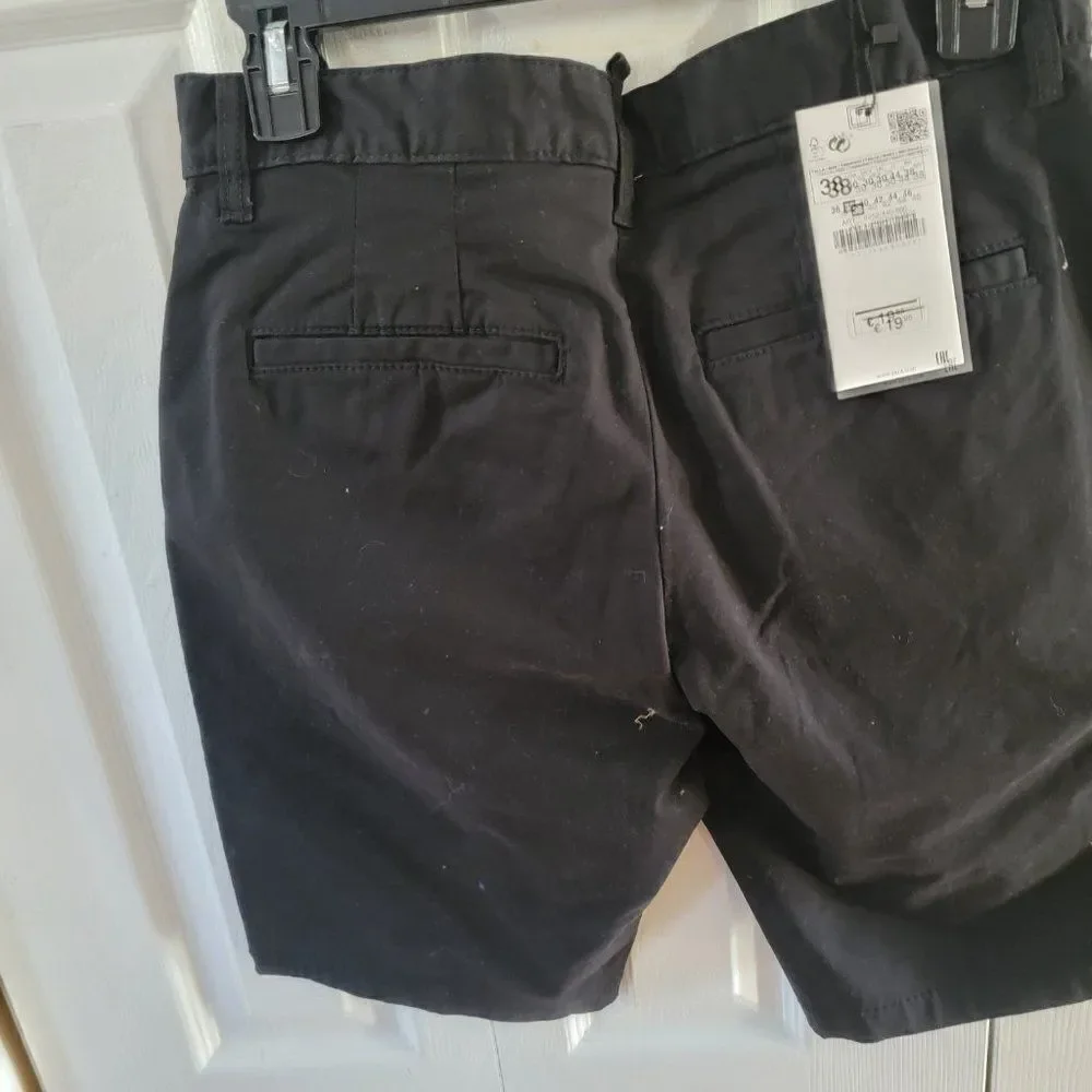 Zara Black Cotton Blend Summer Outdoor Hiking Shorts For Men's Size 30